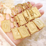 18K Letter Necklace Pendant Rope Cuban Heavy Chunky Name Jewelry