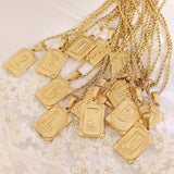 18K Letter Necklace Pendant Rope Cuban Heavy Chunky Name Jewelry