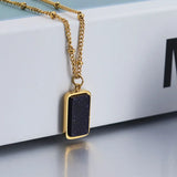 Light Sand Stone Clavicle Chain Necklace Pendant