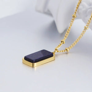 Light Sand Stone Clavicle Chain Necklace Pendant