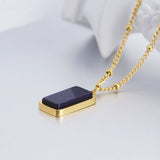Light Sand Stone Clavicle Chain Necklace Pendant