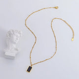Light Sand Stone Clavicle Chain Necklace Pendant