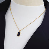 Light Sand Stone Clavicle Chain Necklace Pendant