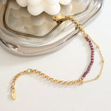 18K Double Layer Opal Bracelet - Purple