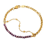 18K Double Layer Opal Bracelet - Purple