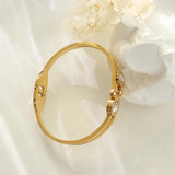 Elastic Zircon Cuff Bracelet Bangle Wrap for Family Gift