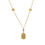 18K Light Embossed Goodluck Square Chain Necklace