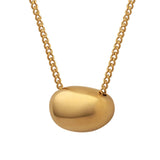 18K Light Hollow Bean Pendant Necklace Jewelry Set