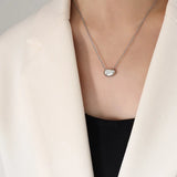 18K Light Hollow Bean Pendant Necklace Jewelry Set