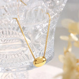 18K Light Hollow Bean Pendant Necklace Jewelry Set