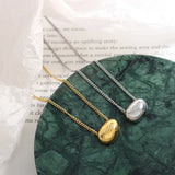 18K Light Hollow Bean Pendant Necklace Jewelry Set
