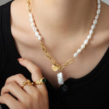 18K Freshwater Pearl Heart Pendant Necklace Baroque Pearl Jewelry