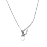 18K Freshwater Pearl Necklace Pendant Interlocking Pearl Jewelry