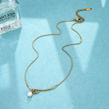 18K Freshwater Pearl Necklace Pendant Interlocking Pearl Jewelry