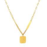 18K Geometric Letter Sweater Chain Necklace Pendant Name Jewelry