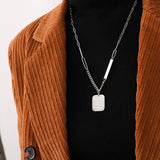 18K Geometric Letter Sweater Chain Necklace Pendant Name Jewelry