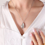 18K Glossy Pendant Necklace Earrings Set Jewelry Gift