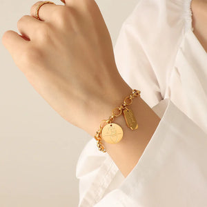 18K Light Good Lucky Chain Bracelet Geometric Jewelry