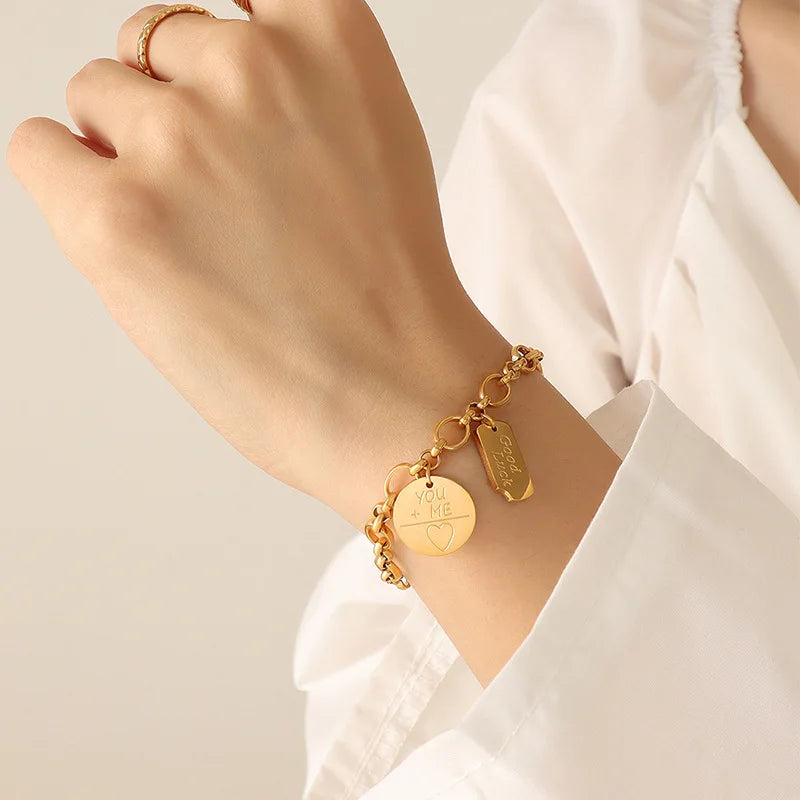 18K Light Good Lucky Chain Bracelet Geometric Jewelry