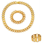 18K Geometric Ring Necklace Bracelet Set