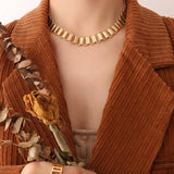 18K Geometric Ring Necklace Bracelet Set