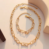 18K Light Infinite Love Necklace Bracelet Set