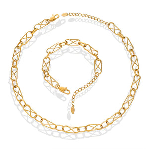 18K Light Infinite Love Necklace Bracelet Set