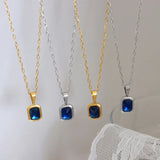 18K Crystal Pendant Necklace Clavicle Chain Jewelry