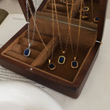 18K Crystal Pendant Necklace Clavicle Chain Jewelry