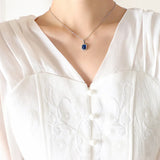 18K Crystal Pendant Necklace Clavicle Chain Jewelry