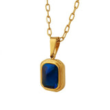 18K Crystal Pendant Necklace Clavicle Chain Jewelry