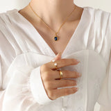 18K Crystal Pendant Necklace Clavicle Chain Jewelry