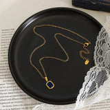 18K Crystal Pendant Necklace Clavicle Chain Jewelry
