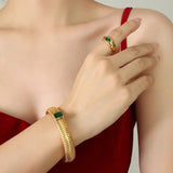 18K Zircon Stretch Bracelet Hip Hop Heavy Bracelet Jewelry
