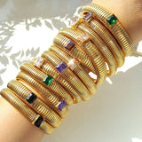 18K Zircon Stretch Bracelet Hip Hop Heavy Bracelet Jewelry