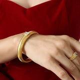 18K Zircon Stretch Bracelet Hip Hop Heavy Bracelet Jewelry