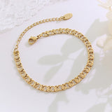 18K Geometric Necklace Bracelet Set Chunky Jewelry