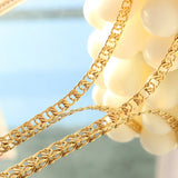 18K Geometric Necklace Bracelet Set Chunky Jewelry