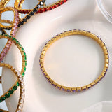 18K Multicolor Zircon Elastic Bracelet
