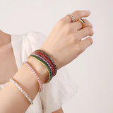 18K Multicolor Zircon Elastic Bracelet