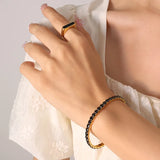 18K Multicolor Zircon Elastic Bracelet