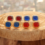 18K Natural Crystal Stone Pendant Necklace Earrings Set