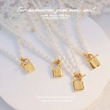 18K Light Natural Freshwater Pearl OT Buckle Lock Necklace Pendant