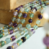 18K Natural Stone Beaded Clavicle Chain Necklace Choker