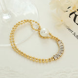 18K Retro Pearl Set Buckle Bracelet