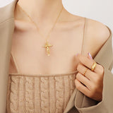 18K Light Prayer Angel Boy Clavicle Necklace Pendant Amulet Pendant