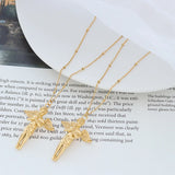 18K Light Prayer Angel Boy Clavicle Necklace Pendant Amulet Pendant