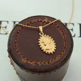 18K Light Queen Clavicle Chain Oval Necklace Pendant Beads Chain Jewelry