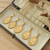 18K Light Queen Clavicle Chain Oval Necklace Pendant Beads Chain Jewelry