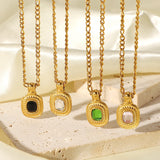 18K Semi-precious Stone Pendant Necklace Jewelry
